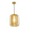 Dar Lighting Dar - Tavia Pendant (Satin Gold and Amber Glass)