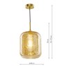 Dar Lighting Dar - Tavia Pendant (Satin Gold and Amber Glass)