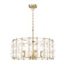 Dar Lighting Dar Yuridia - 4 Light Pendant (Satin Gold and Ribbed Glass)