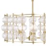 Dar Lighting Dar Yuridia - 4 Light Pendant (Satin Gold and Ribbed Glass)