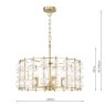 Dar Lighting Dar Yuridia - 4 Light Pendant (Satin Gold and Ribbed Glass)