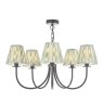 Dar Lighting Dar Becca - 5 Light Pendant (Matt Black With Shade)