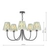 Dar Lighting Dar Becca - 5 Light Pendant (Matt Black With Shade)