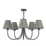 Dar Lighting Dar Becca - 5 Light Pendant (Matt Black With Shade)
