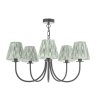 Dar Lighting Dar - Becca 5 Light Pendant (Matt Black With Shade)
