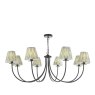 Dar Lighting Dar Becca - 8 Light Pendant (Matt Black With Shade)