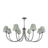 Dar Lighting Dar Becca - 8 Light Pendant (Matt Black With Shade)
