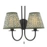 Dar Lighting Dar Becca - 2 Light Wall Light (Matt Black and Green With Shade)