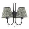 Dar Lighting Dar Becca - 2 Light Wall Light (Matt Black and Green With Shade)