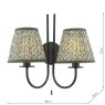 Dar Lighting Dar Becca - 2 Light Wall Light (Matt Black and Green With Shade)
