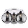 Dar Lighting Dar Foley - 3 Light Ceiling Light (Polished Chrome With Smoked Dimpled Glass)