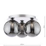 Dar Lighting Dar Foley - 3 Light Ceiling Light (Polished Chrome With Smoked Dimpled Glass)