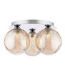 Dar Lighting Dar Foley - 3 Light Ceiling Light (Polished Chrome With Amber Dimpled Glass)
