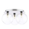 Dar Lighting Dar Foley - 3 Light Ceiling Light (Polished Chrome With Closed Glass)