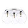 Dar Lighting Dar Foley - 3 Light Ceiling Light (Polished Chrome With Closed Glass)
