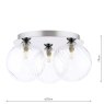 Dar Lighting Dar Foley - 3 Light Ceiling Light (Polished Chrome With Closed Glass)