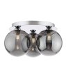 Dar Lighting Dar Foley - 3 Light Ceiling Light (Polished Chrome With Smoked Glass)