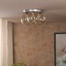 Dar Lighting Dar - Foley 3 Light Ceiling Light (Polished Chrome With Twisted Amber Glass)