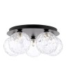 Dar Lighting Dar Foley - 5 Light Ceiling Light (Matt Black With Clear Dimpled Glass)