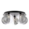 Dar Lighting Dar Foley - 5 Light Ceiling Light (Matt Black With Smoked/Clear Ribbed Glass)