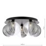 Dar Lighting Dar Foley - 5 Light Ceiling Light (Matt Black With Smoked/Clear Ribbed Glass)