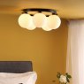 Dar Lighting Dar Foley - 5 Light Ceiling Light (Matt Black With Opal Glass)