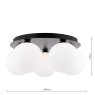 Dar Lighting Dar Foley - 5 Light Ceiling Light (Matt Black With Opal Glass)
