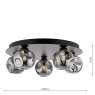 Dar Lighting Dar Foley - 5 Light Ceiling Light (Matt Black With Closed Organic Smoked Glass)