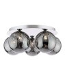 Dar Lighting Dar Foley - 5 Light Ceiling Light (Polished Chrome With Smoked Dimpled Glass)