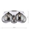 Dar Lighting Dar Foley - 5 Light Ceiling Light (Polished Chrome With Smoked Dimpled Glass)