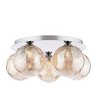Dar Lighting Dar Foley - 5 Light Ceiling Light (Polished Chrome With Amber Dimpled Glass)