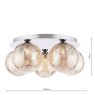 Dar Lighting Dar Foley - 5 Light Ceiling Light (Polished Chrome With Amber Dimpled Glass)