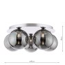 Dar Lighting Dar Foley - 5 Light Ceiling Light (Polished Chrome With Smoked Glass)