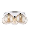 Dar Lighting Dar Foley - 5 Light Ceiling Light (Polished Chrome With Twisted Amber Glass)