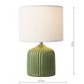 Dar Lighting Dar Gigi - Green Table Lamp With Shade (Twin Pack)