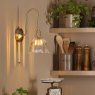 Dar Lighting Dar Hadano - Wall Light (Natural Brass and Glass)
