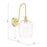 Dar Lighting Dar - Hadano Wall Light (Natural Brass and Glass)