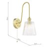 Dar Lighting Dar Hadano - Wall Light (Natural Brass and Ribbed Glass)