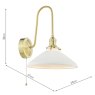 Dar Lighting Dar Hadano - Wall Light (Natural Brass and White)