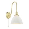 Dar Lighting Dar - Hadano Wall Light (Natural Brass and White)