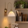 Dar Lighting Dar - Hadano Wall Light (Natural Brass and White)