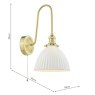 Dar Lighting Dar Hadano - Wall Light (Natural Brass and White)
