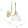 Dar Lighting Dar - Hadano Wall Light (Natural Brass and Glass)