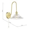 Dar Lighting Dar Hadano - Wall Light (Natural Brass and Glass)