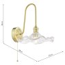 Dar Lighting Dar - Hadano Wall Light (Natural Brass and Glass)
