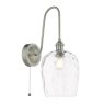 Dar Lighting Dar Hadano - Wall Light (Antique Chrome and Glass)