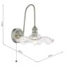 Dar Lighting Dar Hadano - Wall Light (Antique Chrome and Glass)