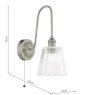 Dar Lighting Dar Hadano - Wall Light (Antique Chrome and Ribbed Glass)