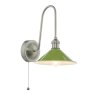 Dar Lighting Dar Hadano - Wall Light (Antique Chrome and Matt Green)