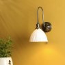 Dar Lighting Dar Hadano - Wall Light (Antique Chrome and White)
